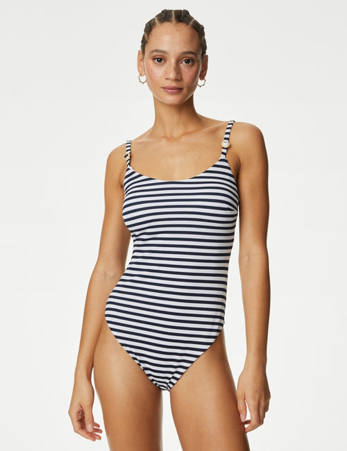Printed Padded Scoop Neck Swimsuit