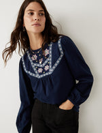 Pure Cotton Floral Long Sleeve Top
