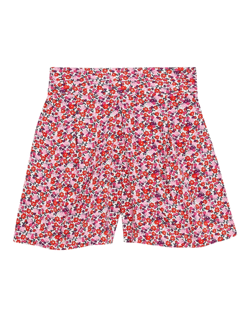 Printed Pleat Front Shorts