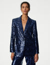 Tailored Sequin Single Breasted Blazer
