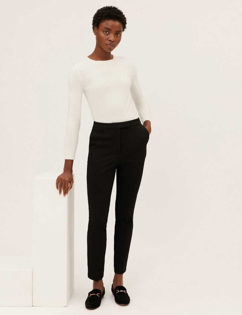 Slim Fit Ankle Grazer Trousers – Marks & Spencer Bermuda