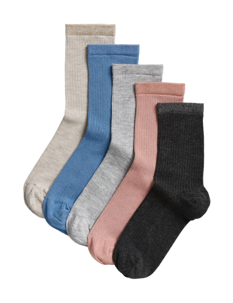5pk Sumptuously Soft™ Rib Ankle High Socks