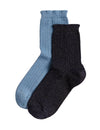 2pk Cotton Blend Sparkle Ankle High Socks