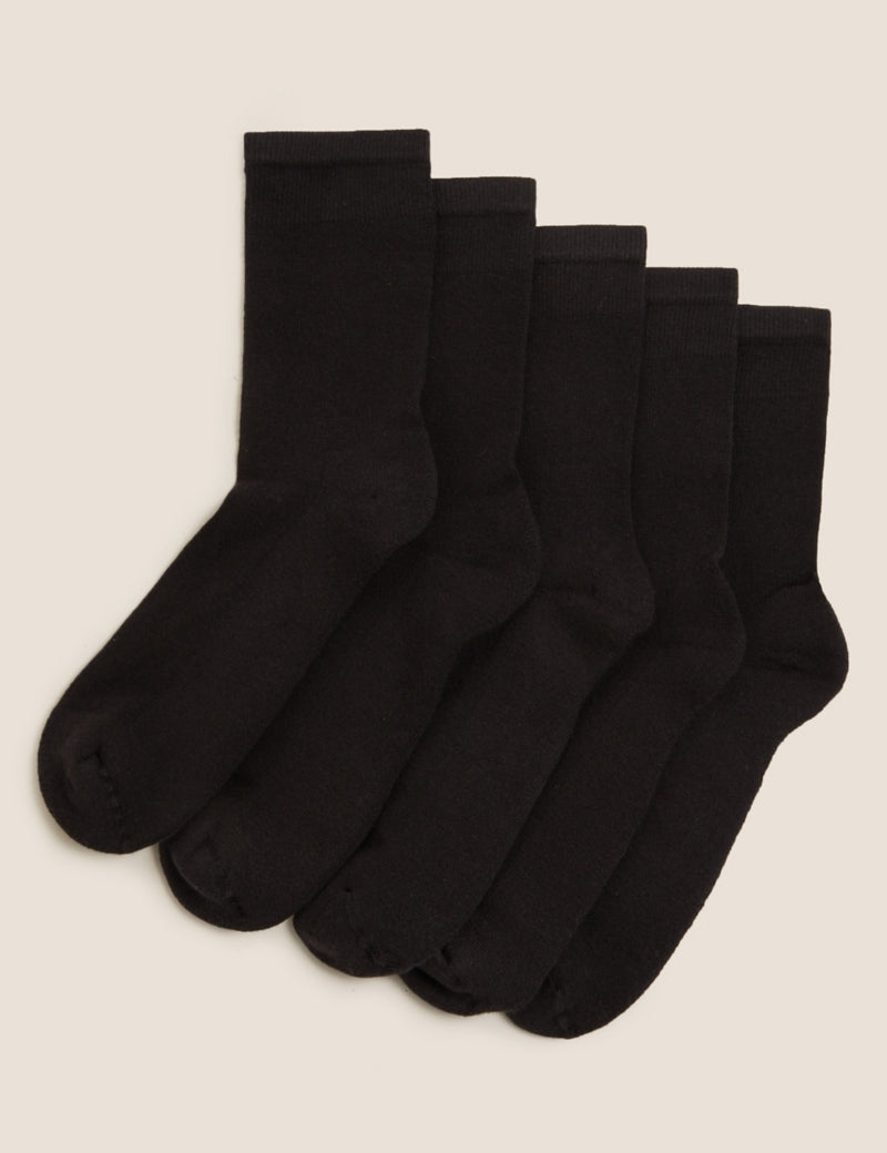 5pk Cotton Rich Ultimate Comfort Ankle High Socks