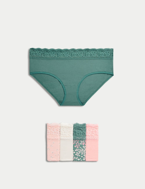 Marks & Spencer 5pk Cotton Lycra® Midi Knickers Panties Underwear