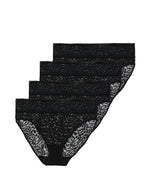 4pk All Over Lace High Leg Knickers