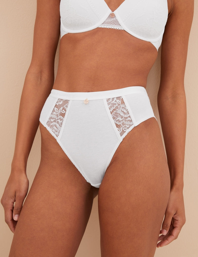 Ribbed Lace High Waisted High Leg Knickers – Marks & Spencer Bermuda