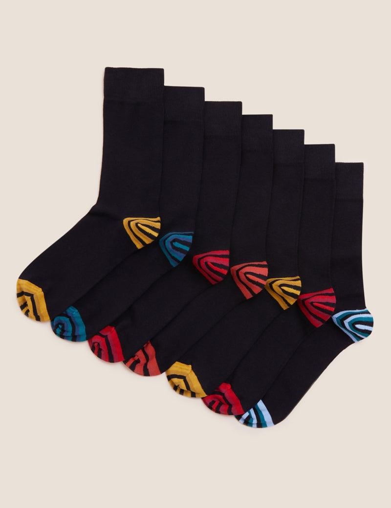 7pk Cool & Fresh™ Striped Cotton Rich Socks