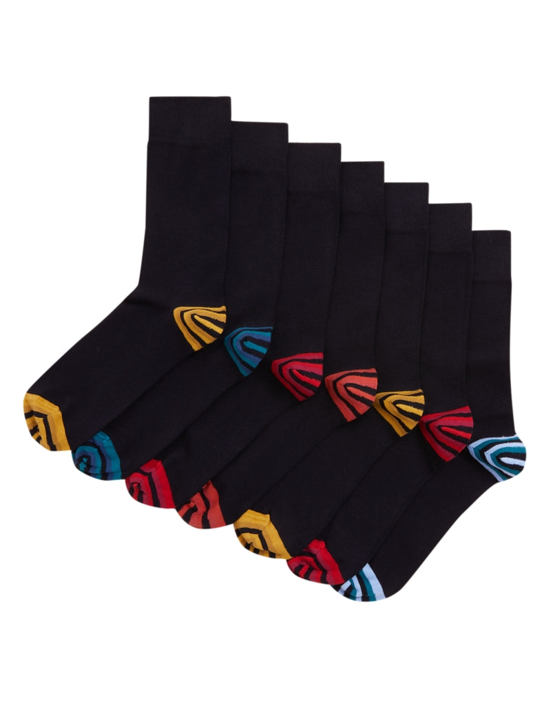 7pk Cool & Fresh™ Striped Cotton Rich Socks