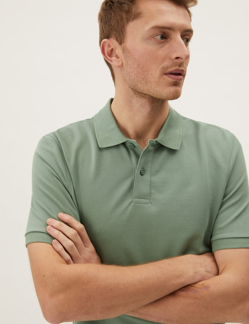 Slim Fit Pure Cotton Pique Polo Shirt