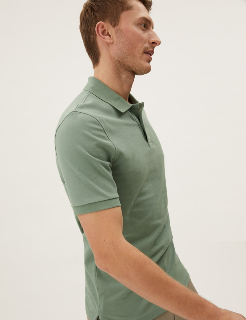 Slim Fit Pure Cotton Pique Polo Shirt