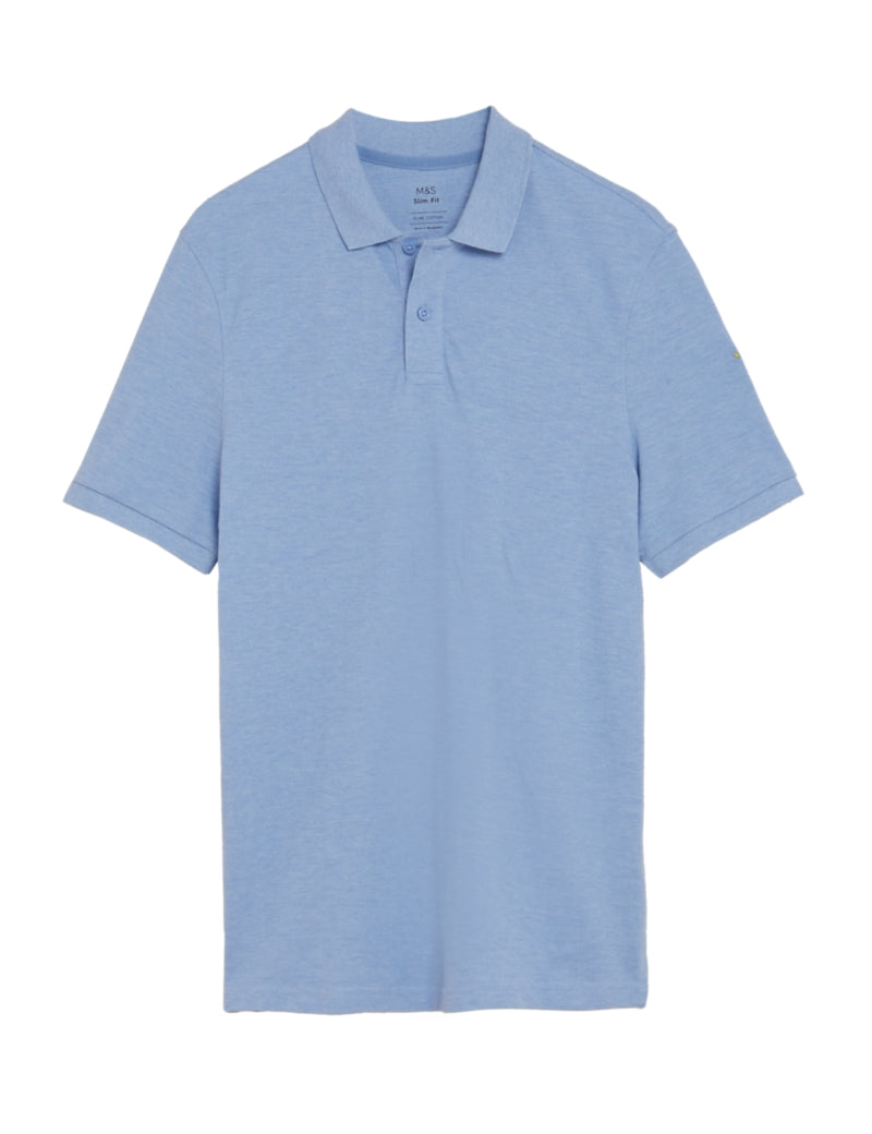 Slim Fit Pure Cotton Pique Polo Shirt