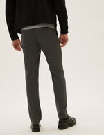 Regular Fit Wool Blend Single Pleat Trousers