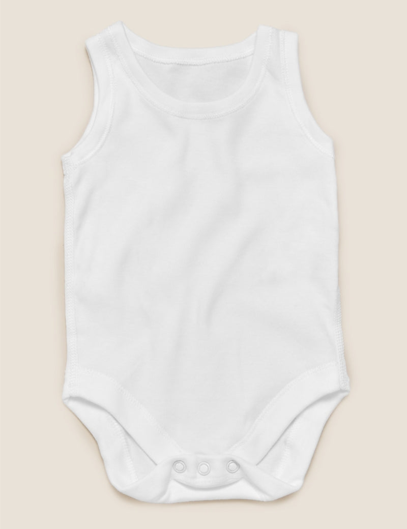 7pk Pure Cotton Sleeveless Bodysuits (5lbs-3 Yrs) – Marks