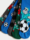 5pk Cotton Rich Football Santa Socks