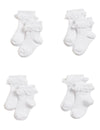 4pk Cotton Rich Ribbed Frill Baby Socks (0-3 Yrs)