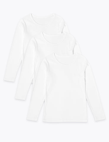 Pack Pure Cotton Long Sleeve Vests (2-16 Yrs) – Marks Spencer