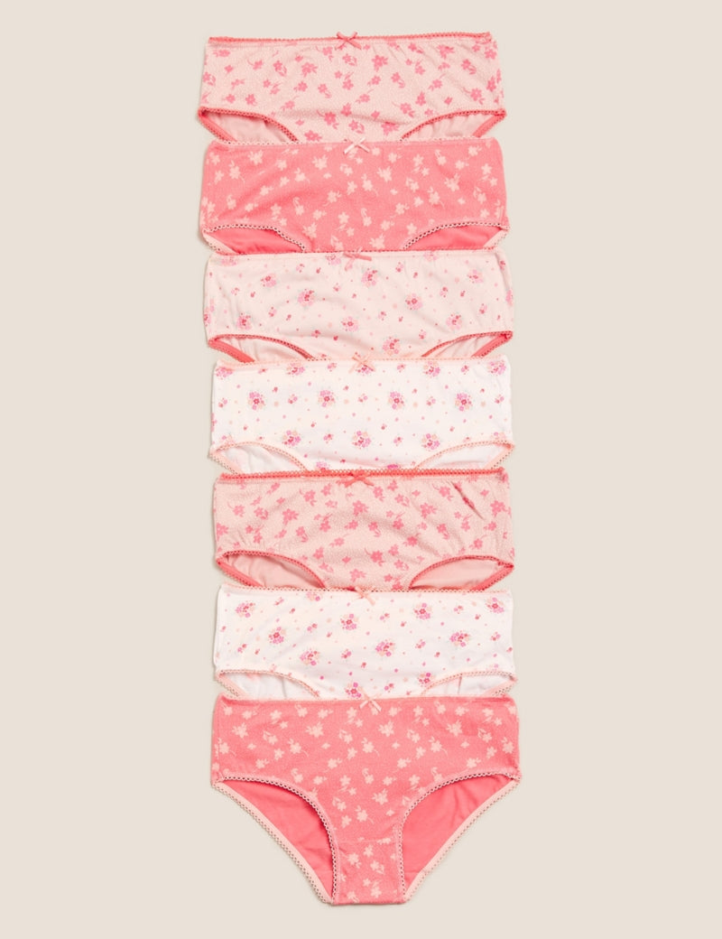 7pk Pure Cotton Ditsy Floral Knickers (2-16 Years)