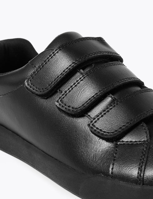 Kids' Leather Riptape School Shoes (13 Small- 9 Large)
