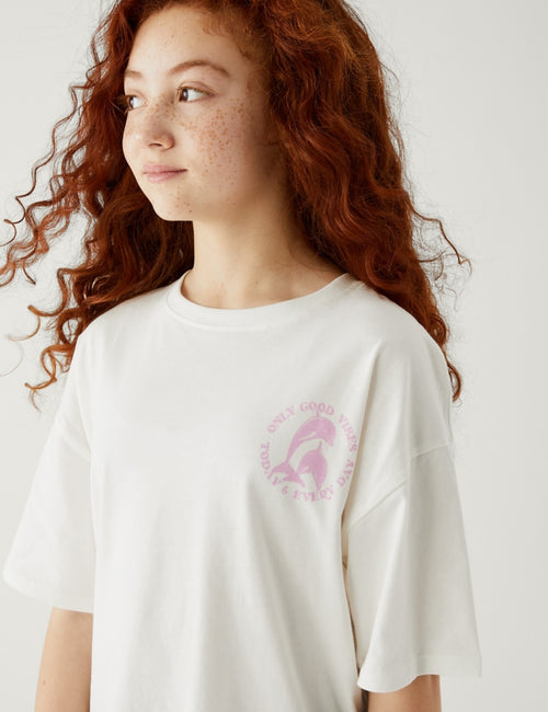Pure Cotton Dolphin T-Shirt (6-16 Yrs)