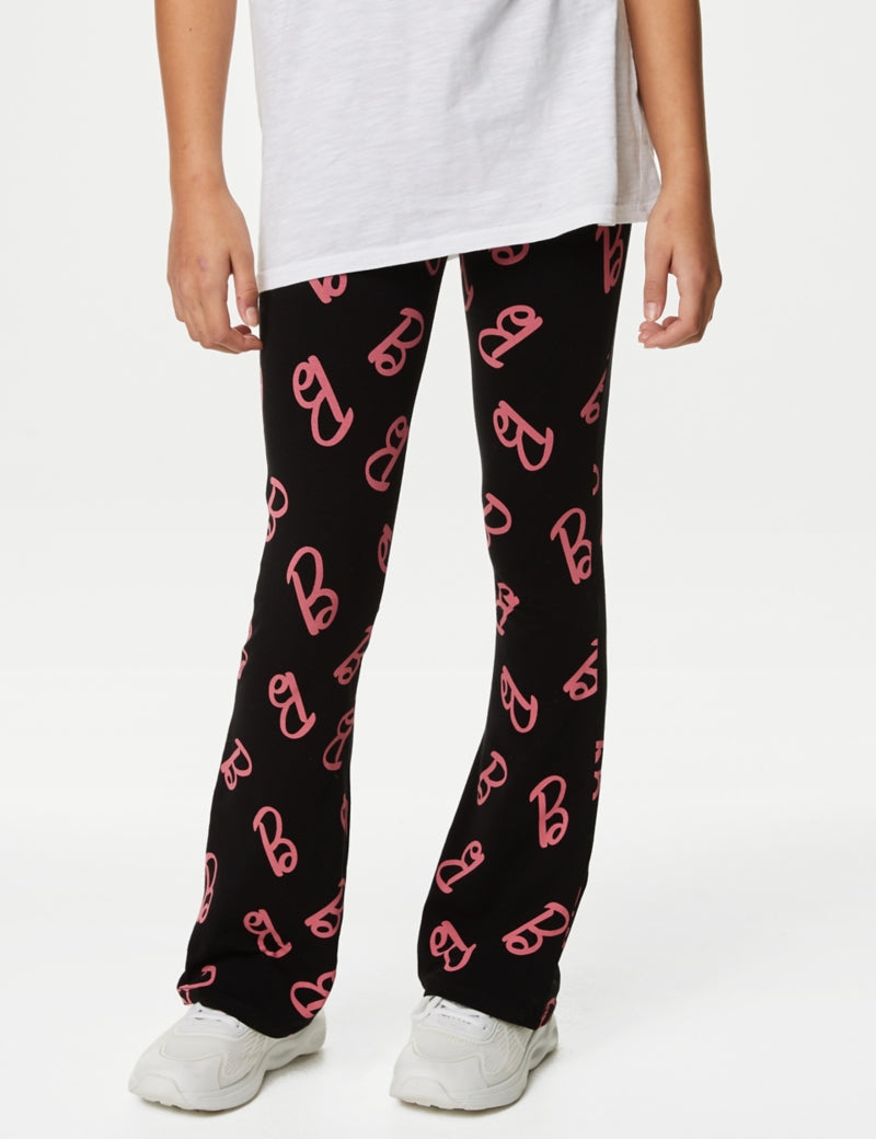 Cotton Rich Barbie™ Print Flared Leggings (6-16 Yrs)