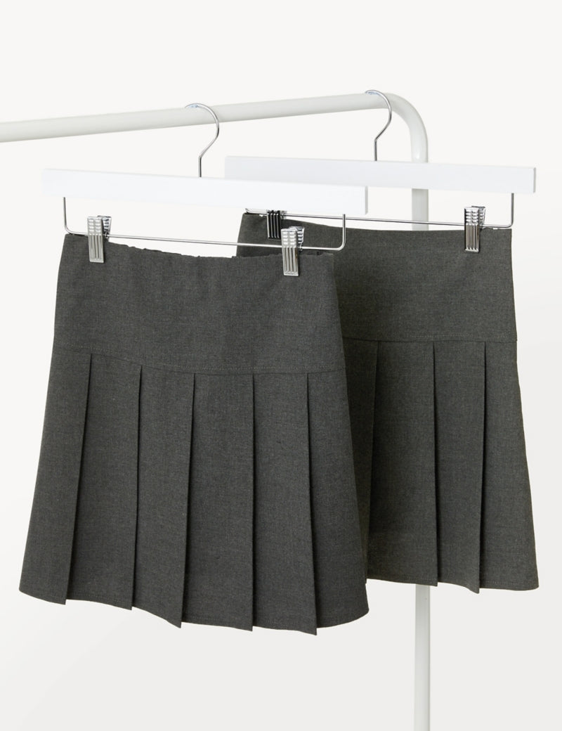 School 2pk Girls' Plus Fit Pleated Skirts (2 - 18 Yrs)