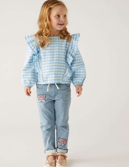 Pure Cotton Gingham Blouse (2-8 Yrs)