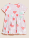 Pure Cotton Heart Print Dress (0 - 3  Yrs)
