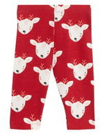 Cotton Rich Reindeer Print Leggings (0-3 Yrs)