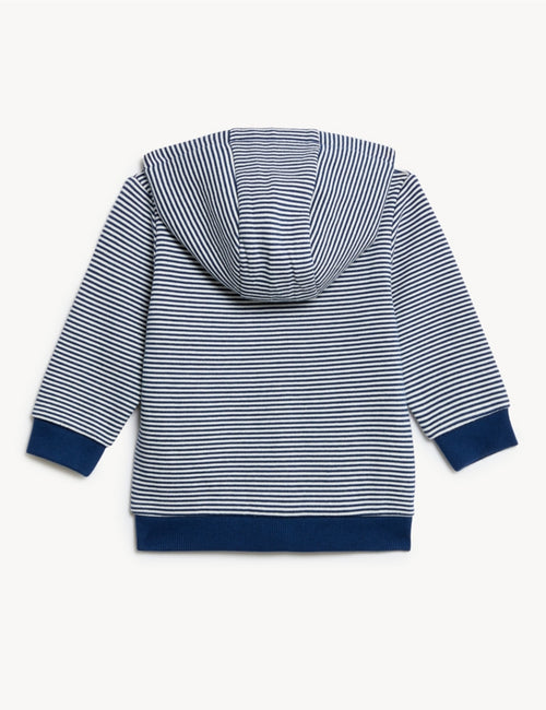 Cotton Rich Striped Zip Hoodie (0-3 Yrs)