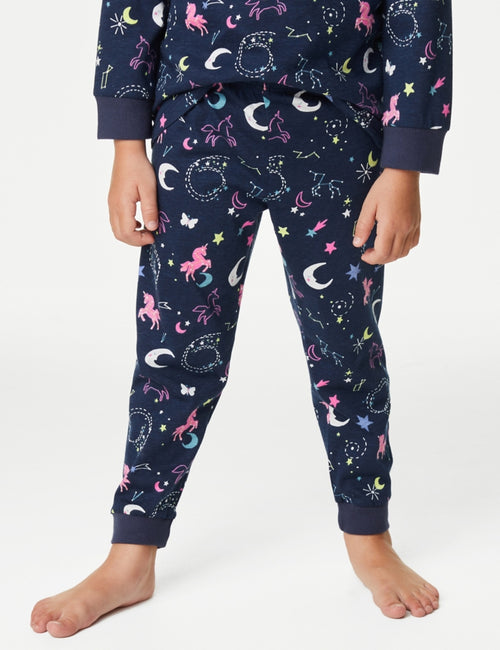 Pure Cotton Glow In The Dark Unicorn Pyjamas (1-8 Yrs)