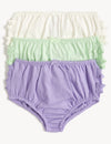 3pk Pure Cotton Frilly Knickers (0-3 Yrs)